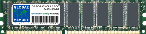 1GB DDR 333MHz PC2700 184-PIN ECC DIMM (UDIMM) MEMORY RAM FOR SERVERS/WORKSTATIONS/MOTHERBOARDS